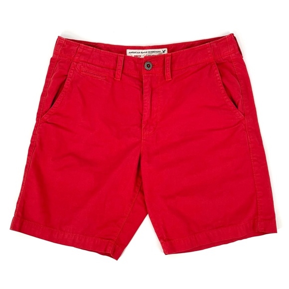 American Eagle Mens 33 Red Chino Shorts 